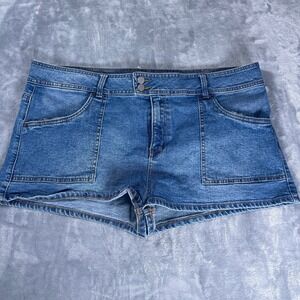 NO BOUNDARIES Women's Denim Shorts Size 21 Blue Distressed Casual Jean Shorts